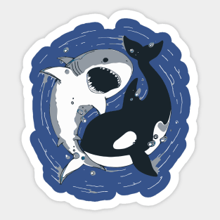 Ocean's Dance: A Dynamic Encounter Sticker